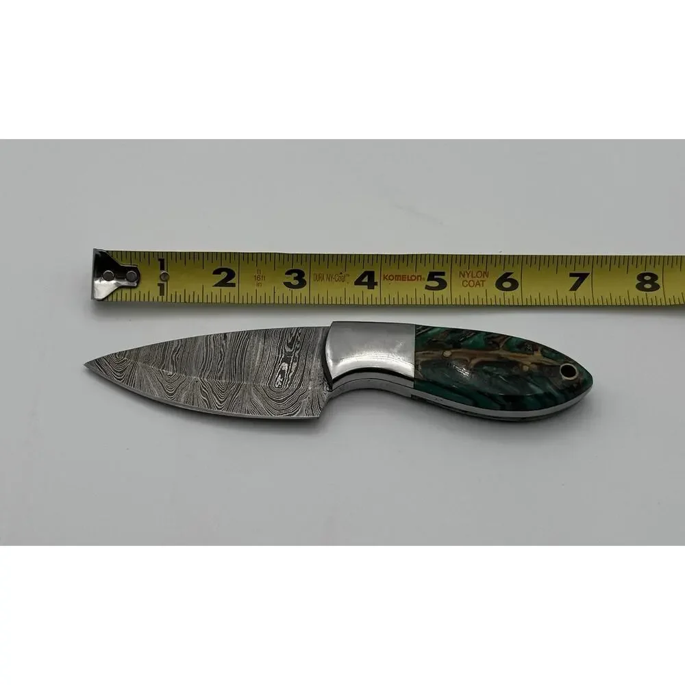 Handmade Damascus Steel Fixed Blade Knife w/ Leather Sheath – Pakistan Made NEW